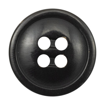 10/11.5/12.5mm Natural Black Genuine Horn Four-Hole Buttons 10pcs