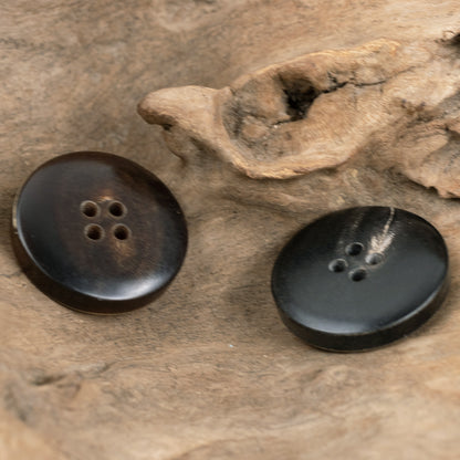 Burnt Coffee Black Genuine Horn Buttons for Wool Suits 10pcs