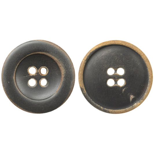 Retro Antiqued Burnt Black Horn Coat Buttons 10pcs