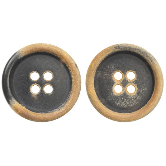 Black Natural Horn Buttons for Japanese-style Retro Plaid Long Coat 10pcs