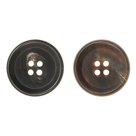 15-25mm Vintage Dark Coffee Black Genuine Horn Buttons 10pcs