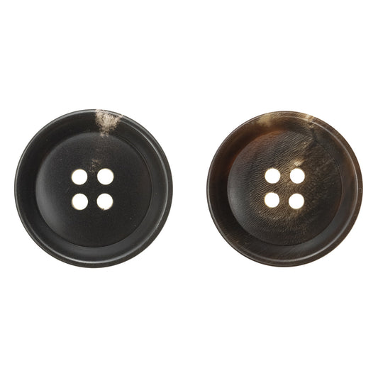 Round 4-Hole Pan-Shaped Horn Buttons for Casual Vintage Jackets - 10pcs