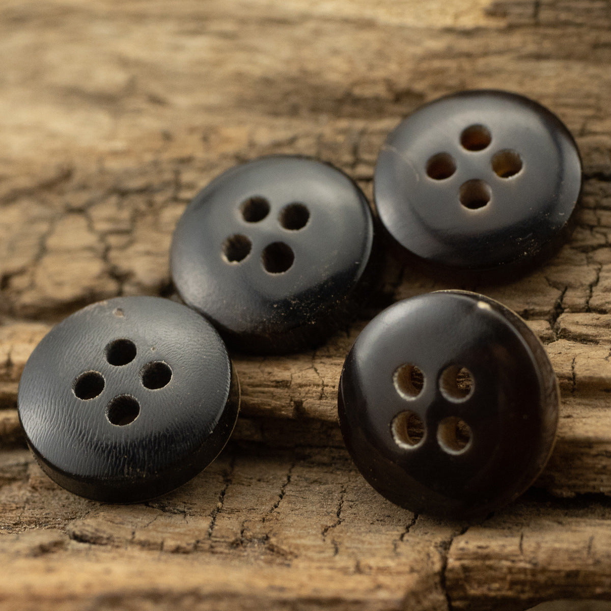 11.5mm Burnt Dark Coffee and Black Horn Buttons for Polo Shirts 10pcs