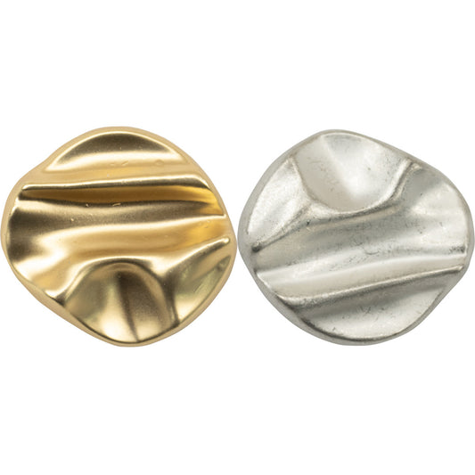 Irregular Geometric Matte Silver Gold Metal Shank Buttons,10pcs