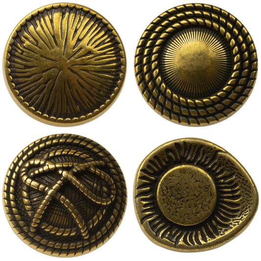 Boutons en métal à tige irrégulière en bronze vieilli pour costume vintage 10 pièces