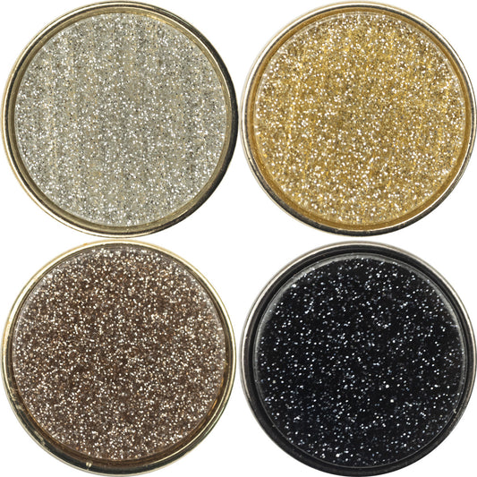 Fashion Round Pearl Lustre Resin Faced Metal-Based Buttons,5pcs