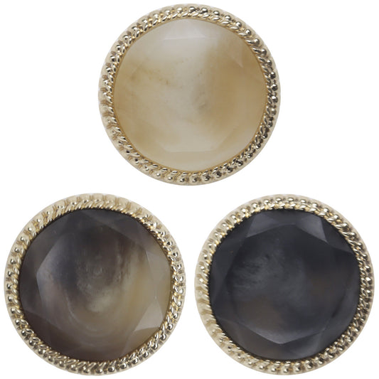 18-23mm Guldspets Beige Resin och Metall Knappar 10st