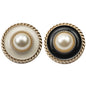 Vintage Black White Pearl Metal Buttons for Lady Coats Dresses 10PCS