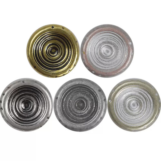 Botones de metal en forma de tazón de color antiguo, 10PCS