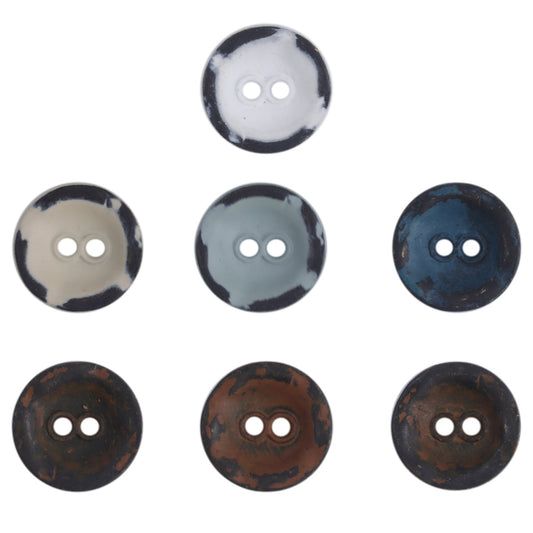 11.5mm Bowl-Shaped Distressed Rust-Colored Metal Buttons 10pcs