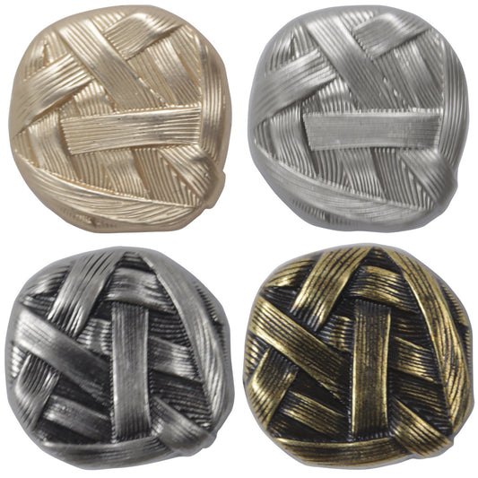 Irregular Woven Pattern Metal Button with Shank,10pcs