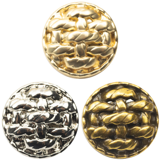 Vintage Gold Twisted Braided Metal Button with Shank,10pcs