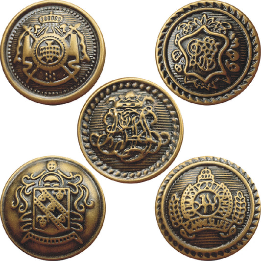 Antique Bronze Brass Buttons for College Style JK Uniforms - 30PCS