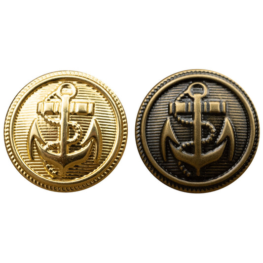 Vintage Anchor Pattern Bronze Gold Metal Brass Buttons 20pcs