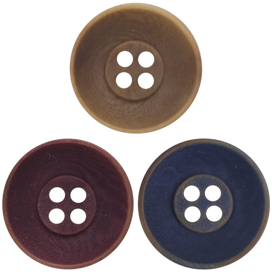 Bowl-Shaped Dark Blue Magenta Ginger Yellow Fruit Buttons 30 Pack