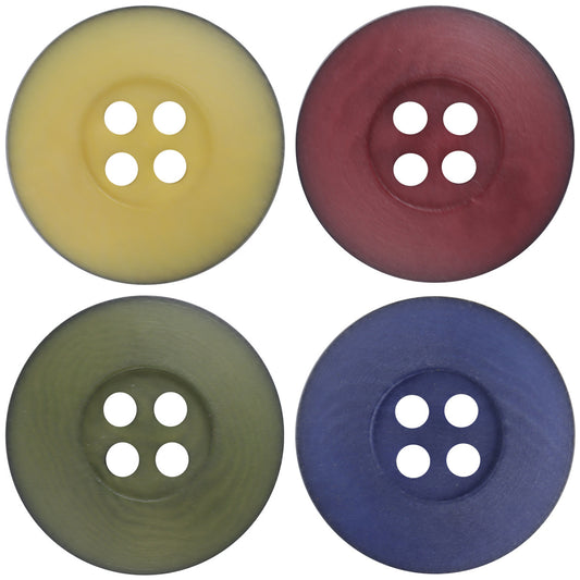 Matte Magenta,Turquoise,Yellow,Black Natural Fruit Buttons 10pcs