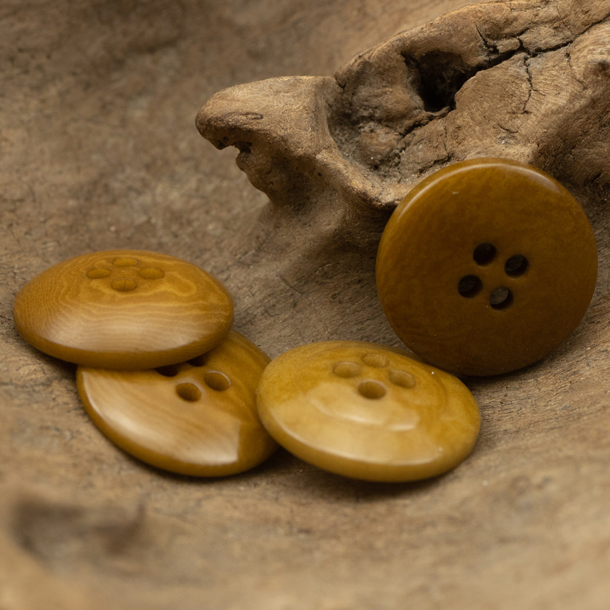 Botões de Fruta Sustentáveis em Amarelo Caqui de 15-20mm para Cardigans 10pcs