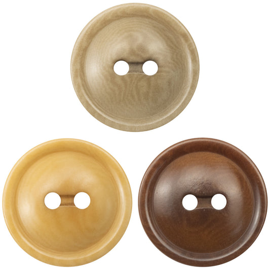 Round 2 Hole Natural Palm Fruit Corozo Buttons 10pcs