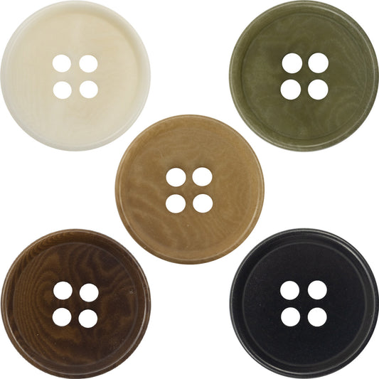 Round 4-Hole Natural Tagut Nut Buttons for Military Green Vests 10pcs