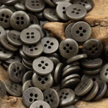 11.5/12.5mm Flat Four-Hole Orange and Gray Fruit Buttons 10pcs