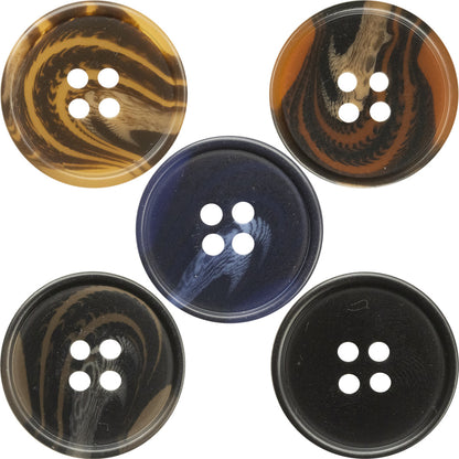 Round Dark Tiger Striped Resin Buttons for Winter Wool Coats - 30pcs