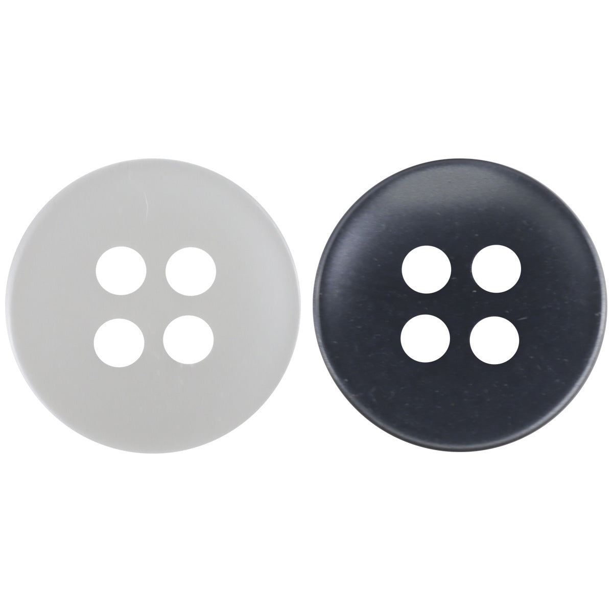 12.5mm Dark Gray and White Resin Buttons for Men's Shirts 100 Pack