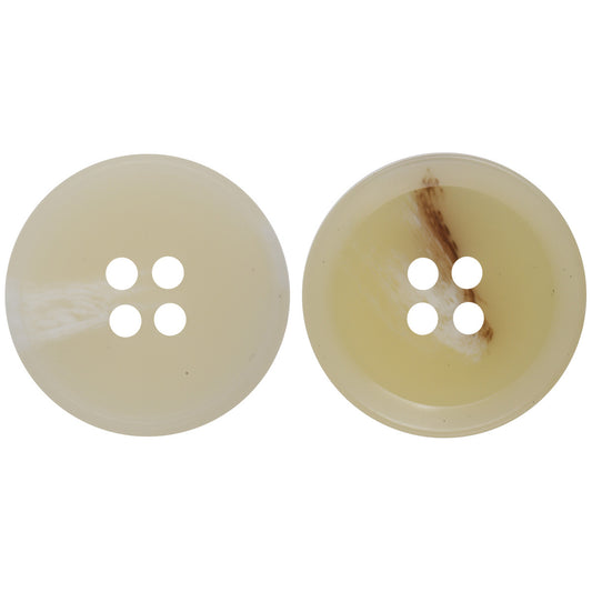 15-28mm Light Yellow Round Four-Hole Resin Flat Button 20pcs