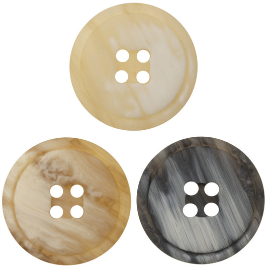 Wood Grain Resin Buttons Phoenix Groove Design for Linen Shirts 30pcs