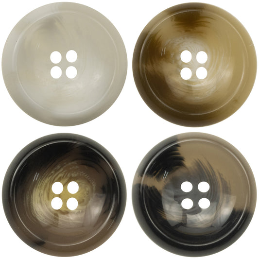 Round 4 Hole Bowl-Shaped Resin Buttons for Suits,20PCS