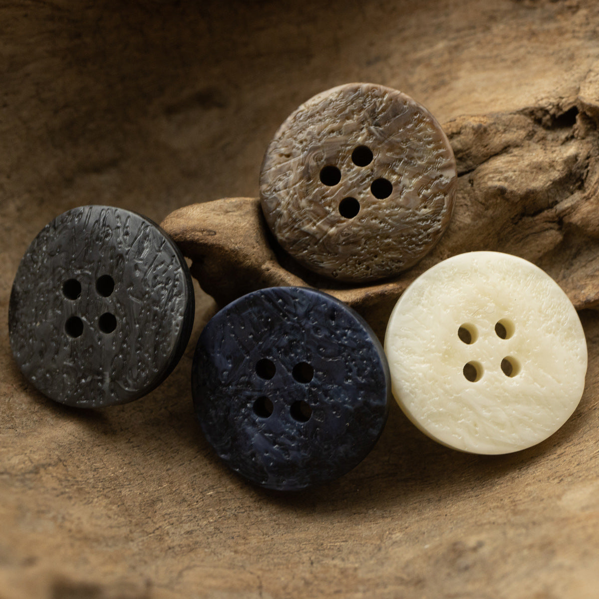 Fashion Resin Flat Coat Buttons with Irregular Texture 10pcs