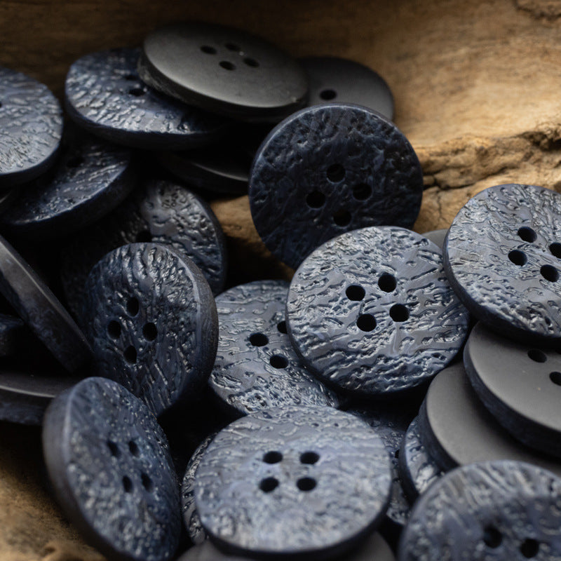 Fashion Resin Flat Coat Buttons with Irregular Texture 10pcs