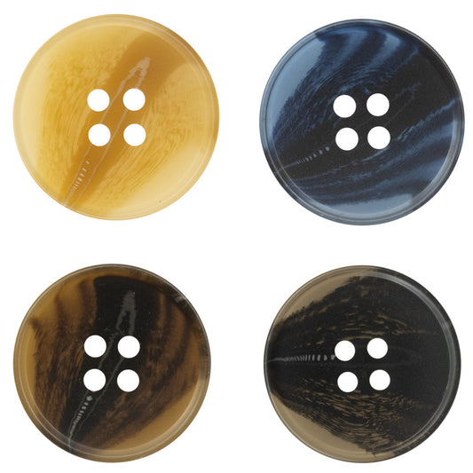 Coffee Colored Round Resin Buttons for Coats Workwear Uniform - 30pcs