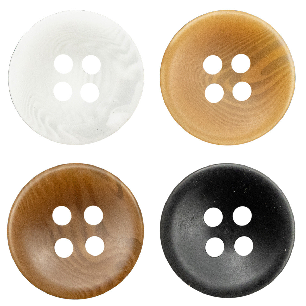 10mm Matte Bowl-Shaped Resin Buttons for Shirts and Knitwear - 50pcs