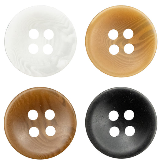 10mm Matt Skålformade Resin Knappar för Skjortor och Stickat - 50st