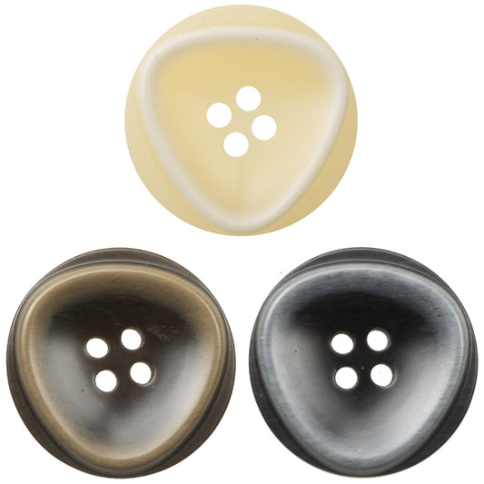 Boutons en résine de 25 mm de cercle extérieur et triangle intérieur, pack de 30