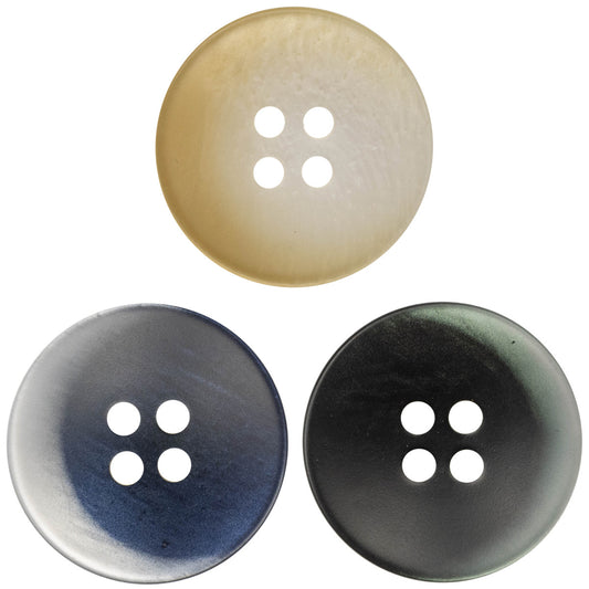 Gradient Dark Blue Crescent Pattern Flat Resin Buttons for Knitwear 30pcs