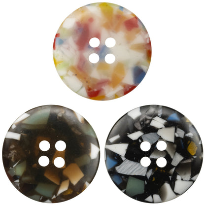 Round 4 Hole Imitation Floral Glass Texture Resin Buttons,10Pcs