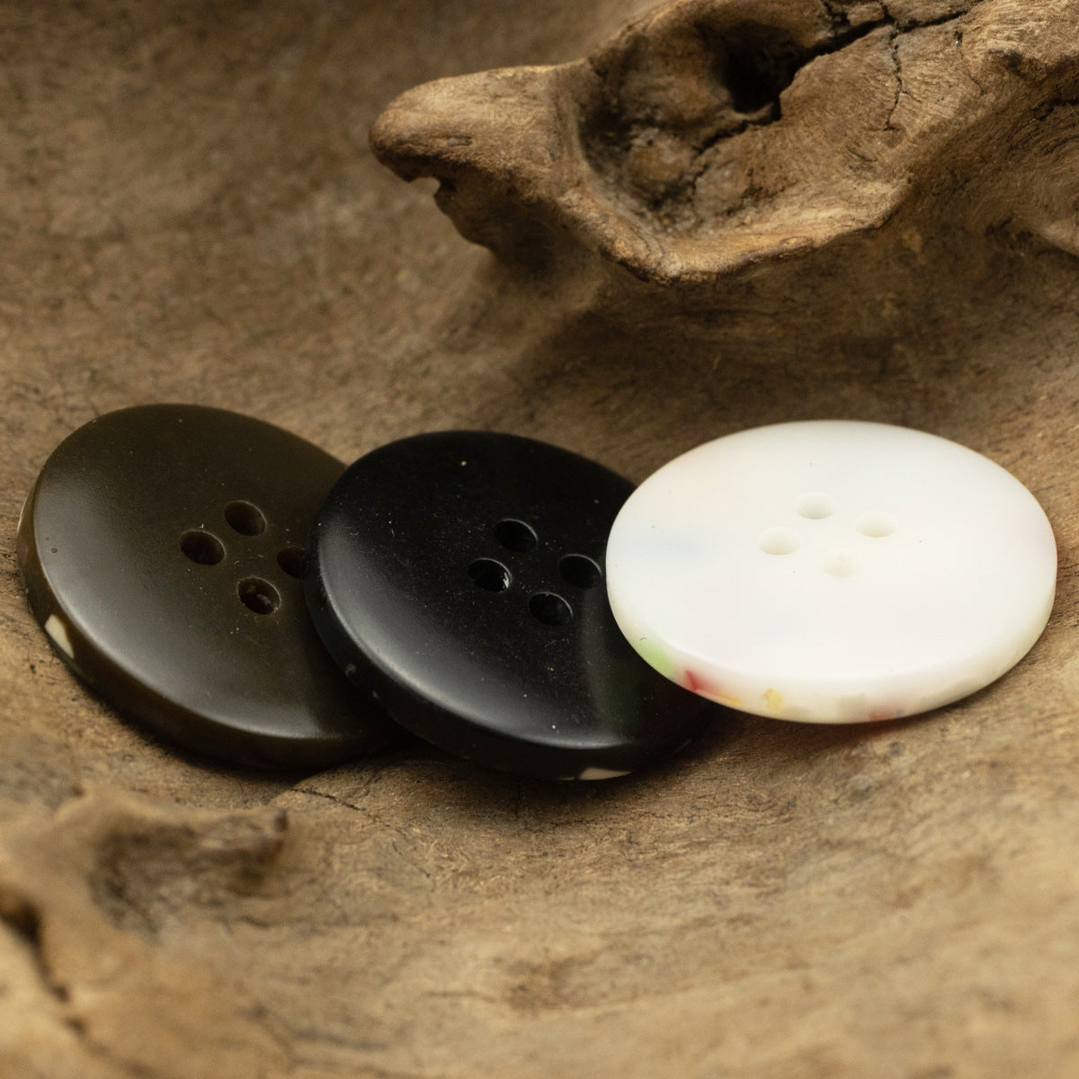 Round 4 Hole Imitation Floral Glass Texture Resin Buttons,10Pcs