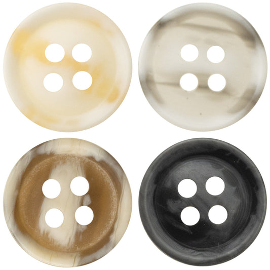 10/11.5mm Resin Buttons for Beach-Style Gray Shirts 40 Pack