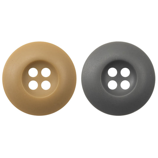 Khaki and Gray 4 Hole Resin Buttons for Jackets Casual Pants 40 Pack