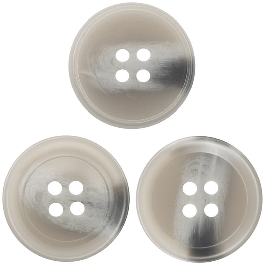 Light Gray Round 4-Hole Resin Buttons for Neutral Fashion Coat 30pcs