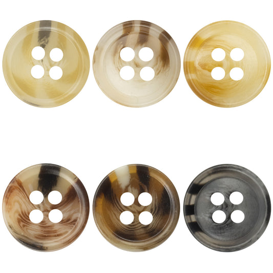 Boutons en résine ronds à 4 trous de 11,5 mm pour chemise de plage hawaïenne, 50 pièces