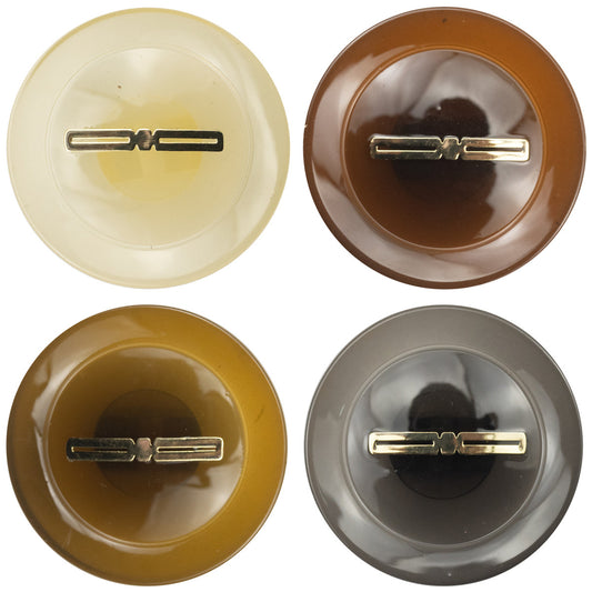 Luxurious Translucent Resin Buttons with Gold Foil 10pcs