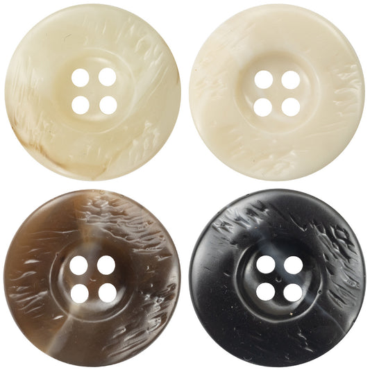 20-30mm Irregular Curved Thickened Brown White Resin Buttons 10pcs