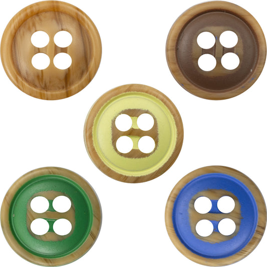 Boutons en résine imitation bois colorés pour les bricolages DIY des enfants, paquet de 50