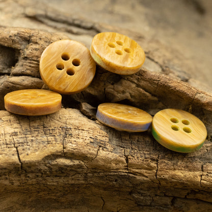 Colorful Imitation Wood Resin Buttons for Children's DIY Crafts 50 Pack