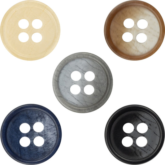 11.5mm Simple Printed Resin Buttons for Retro Denim Shirts 50pcs