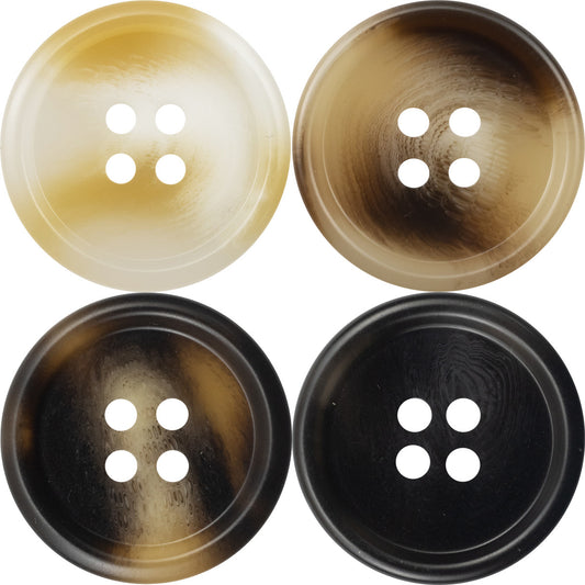 15-30MM Brown Four-Hole Resin Buttons for Casual Pants 40 Pack