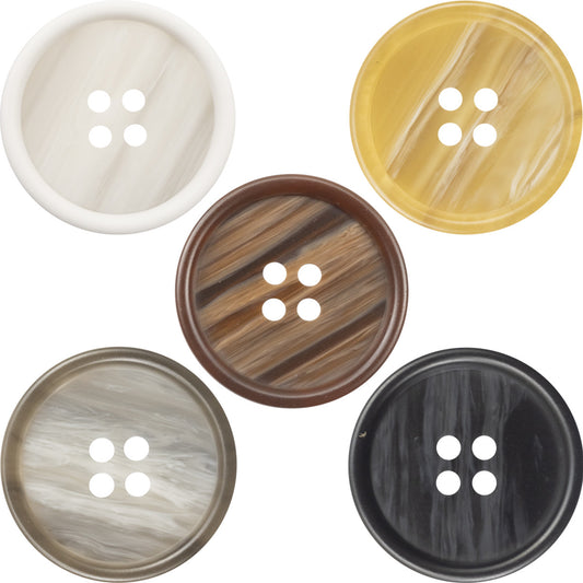 Gray Black Wood Grain Resin Buttons for Casual Pants 50 Pack