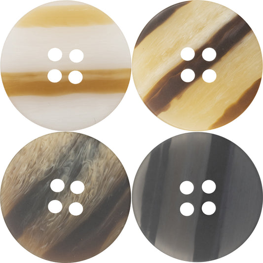 15-25mm Wood Grain Round Resin Buttons for Knitted Dresses 40 Pack